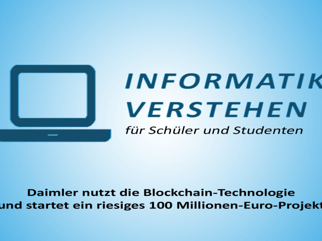 Daimler startet riesiges Blockchain-Projekt | Informatik Blog